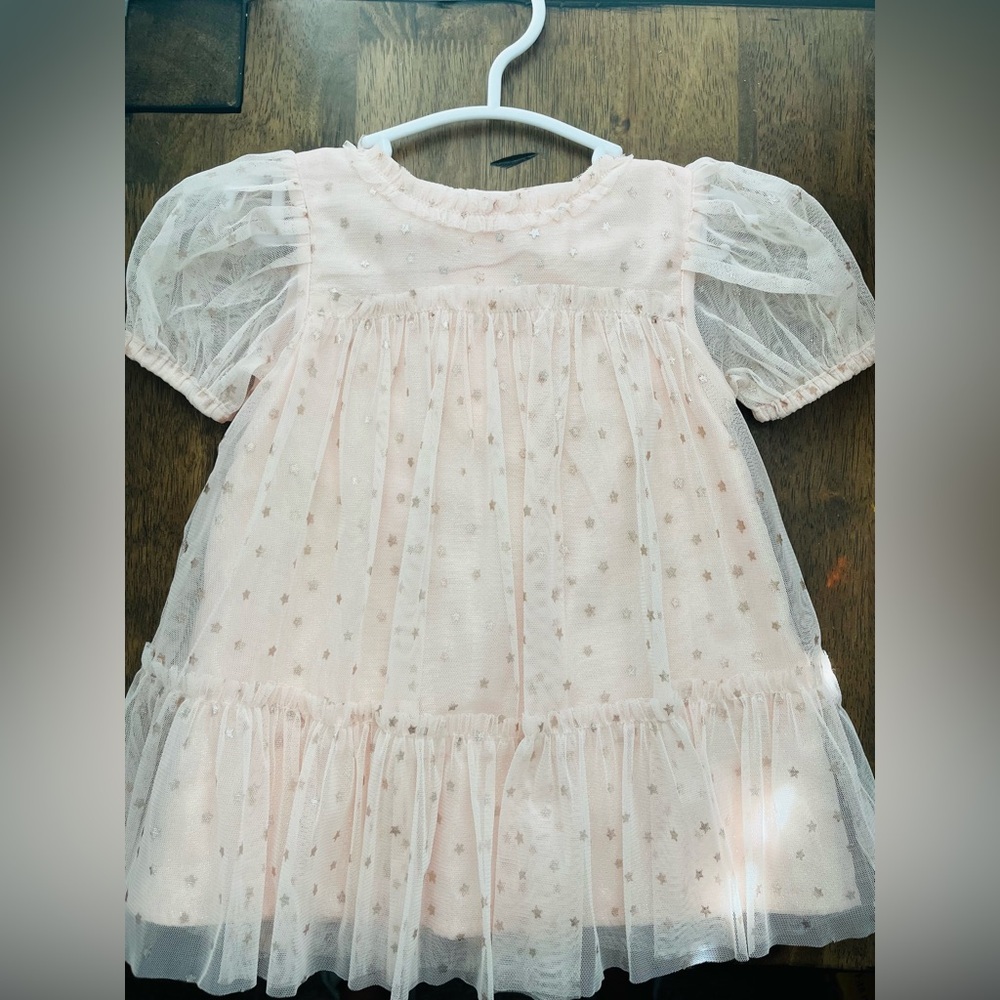 Baby girl light pink star dress